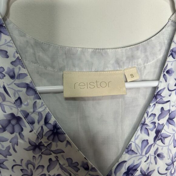 Reistor Dress Womens Small Look on the Bright Side Purple Porcelain Floral Print - Picture 3 of 7
